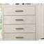 Commode de style transitionnel 1 pièce avec glissières latérales en métal et tiroirs en queue d'aronde gris clair