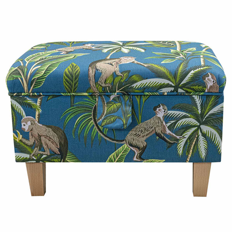 50.8cm Wide Rectangle Floral Footstool Ottoman with Storage