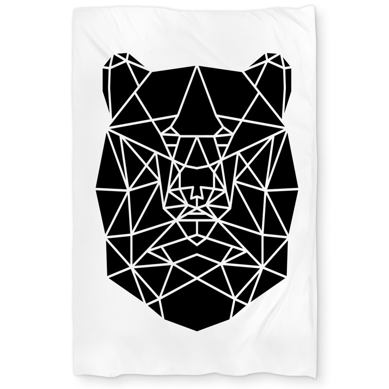 Geometric Bear Head Duvet Cover | Wildlife Home Decor