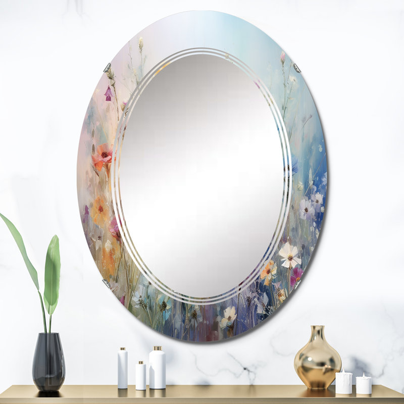 Wildflowers Blossoming Dreams Wall Mirror, Floral Modern - Wildflowers Blossoming Dreams, 36" x 24"