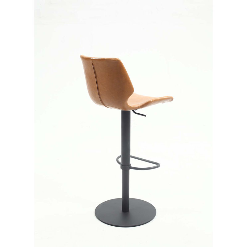 Madrene Swivel Upholstered Adjustable Height Counter Stool with Metal Frame