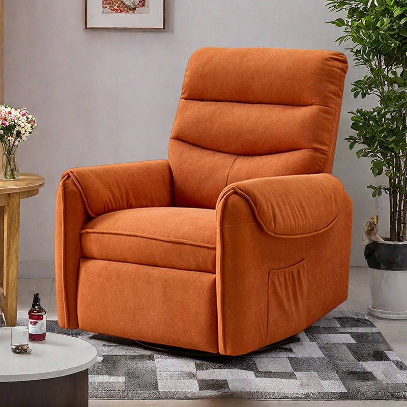 Fauteuil inclinable ergonomique rotatif simple avec poche, Orange
