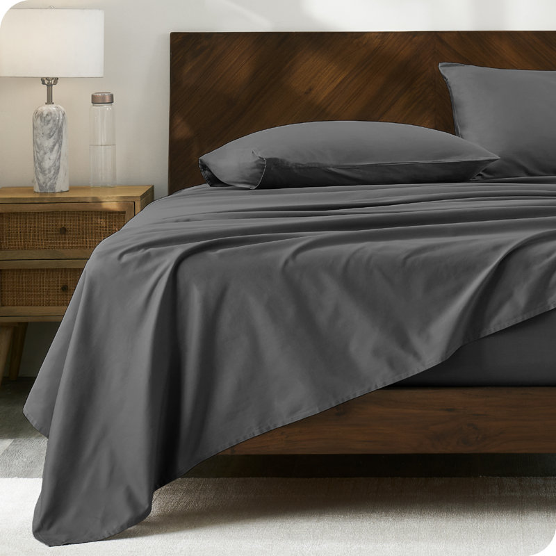 Organic 100% Cotton Machine Woven Sheet Set, Gray