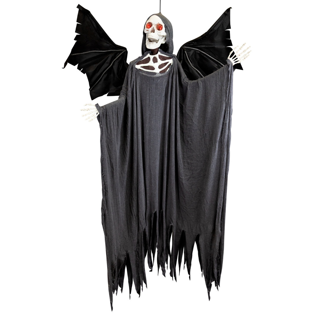 66" Pre-Lit Black and Red Sonic Skeletal Reaper with Wings Halloween Decor Northlight Seasonal