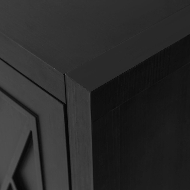Buffet en bois de style campagne moderne, Noir antique
