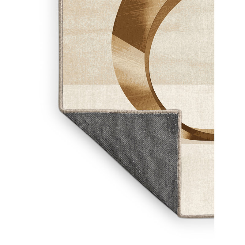 Tapis beige moelleux moelleux et luxueux Cortland, 7 x 9