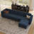 Upholstered Modular Sofa Sectional With Ottoman-1391795214