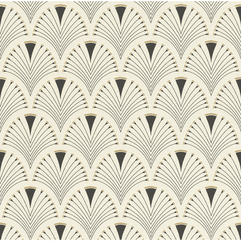 Rouleau de papier peint clouté L 33 pi x l 20,5 po, Crème