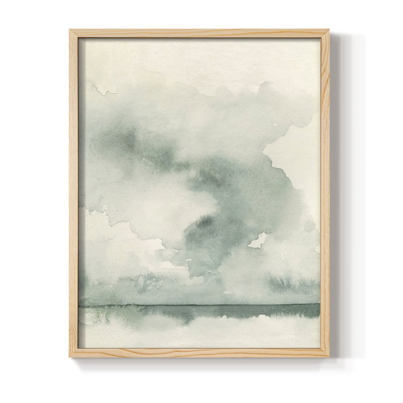Ocean Impression II Framed Print - Solid Wood, Natural, 11" H x 9" W