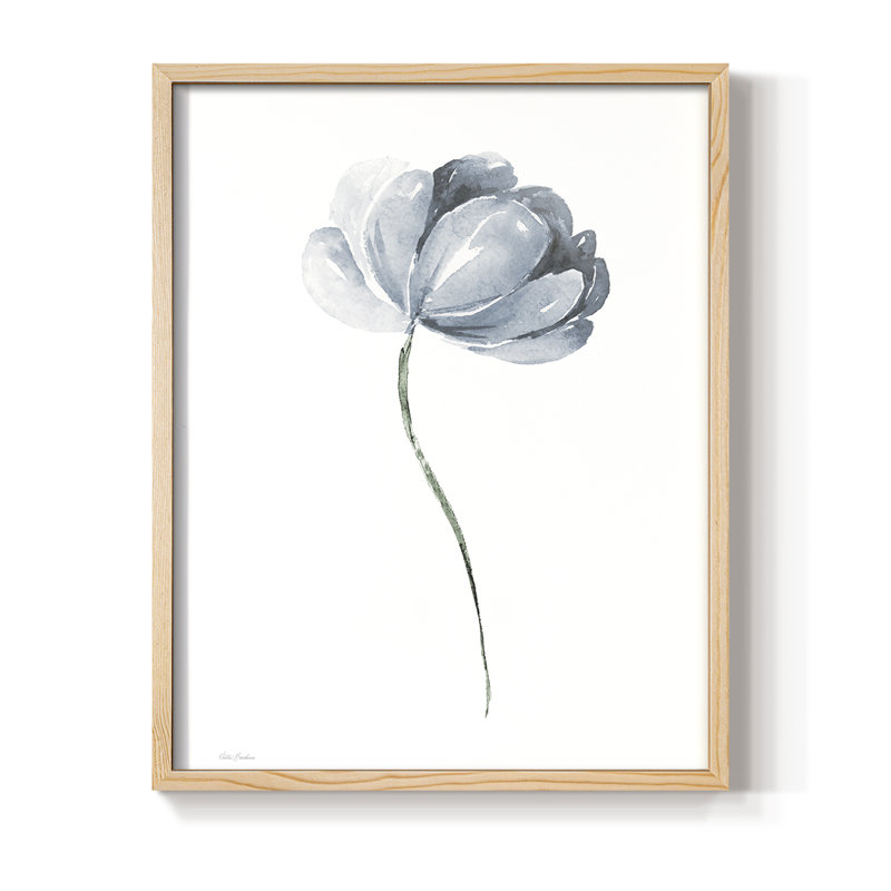 Tulipe I, reproduction encadrée - bois massif, Naturel, H 11 po x l 9 po