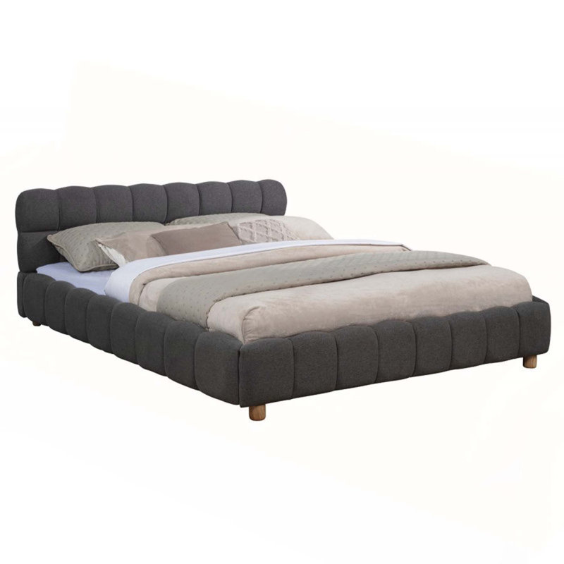 Cadre de lit plateforme grand lit Modern, Gris