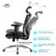 Chaise de bureau à haut dossier en filet réglable
