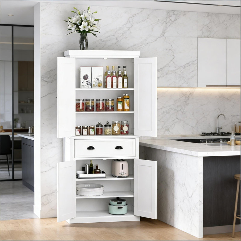 Armoire de rangement de salon, Blanc