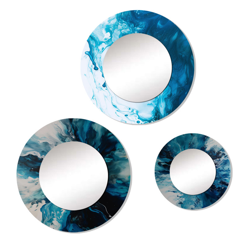 Miroir mural rond en aluminium Dexiree