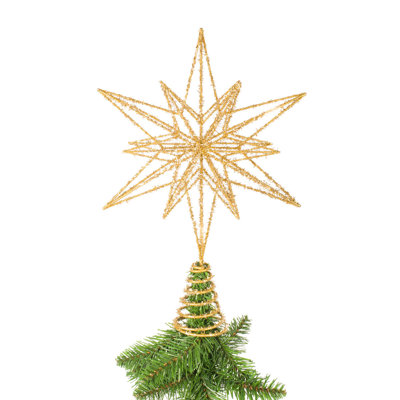 Gold Metal Snowflake Tree Topper