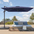 Parasol carré en porte-à-faux 120 po avec base de poids Ritage
