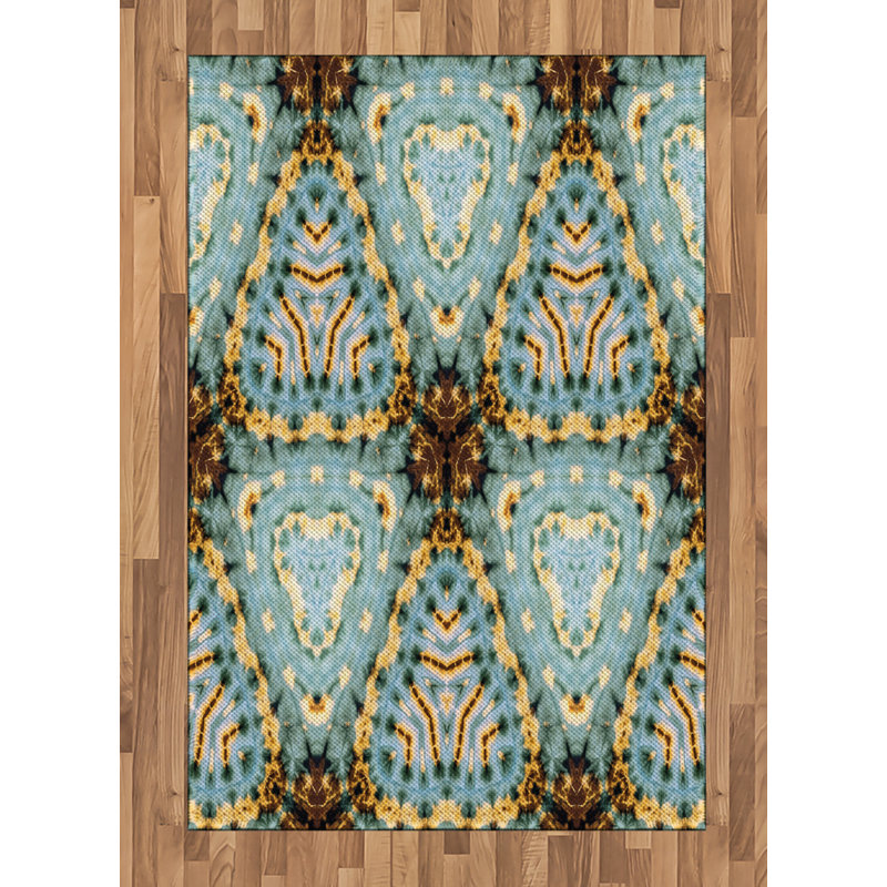 Ethnic High Density Long Fiber Poly Threads Decorative Area Rug Carpet, Rectangle 4' x 5'8"