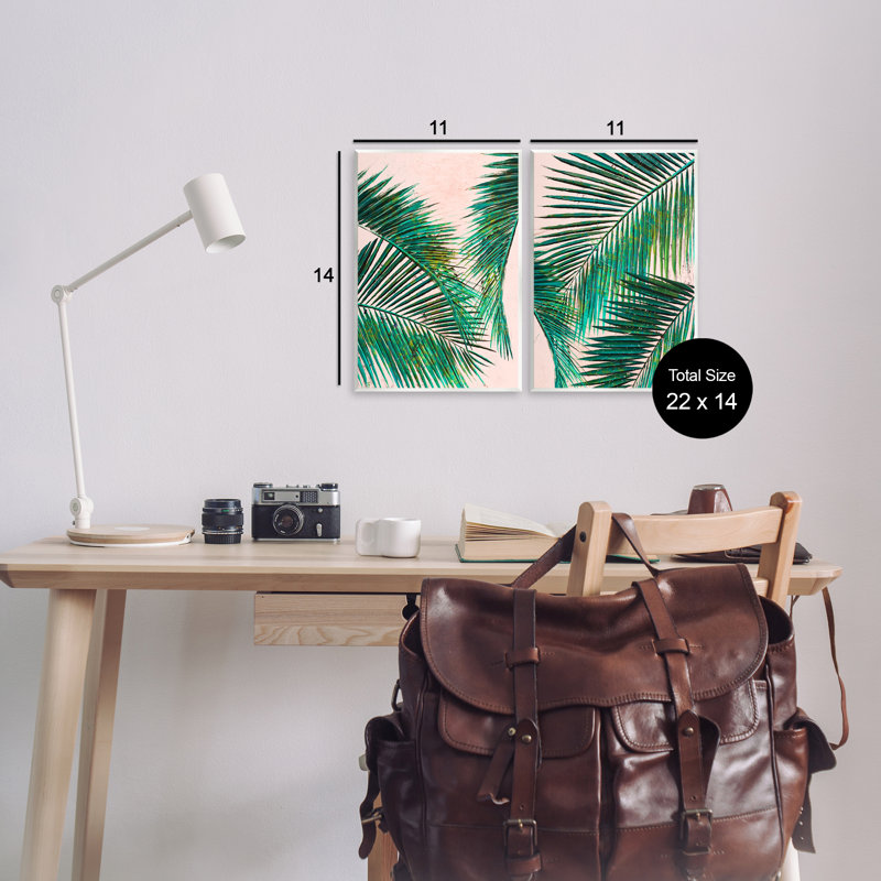 «Tropical Palm Fronds», ensemble de 2 plaques murales par Patricia Pinto