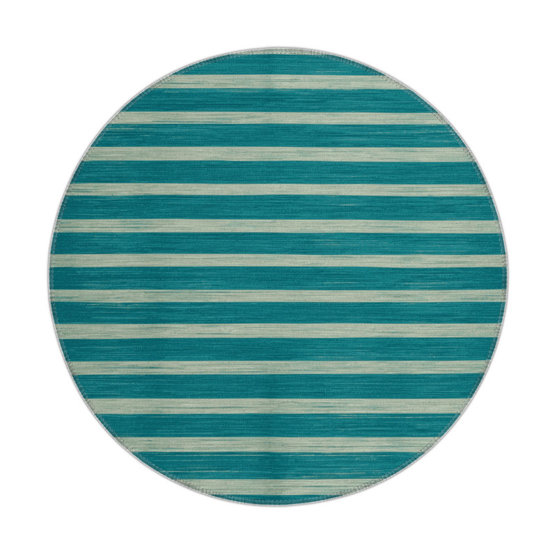 HorizontalStripes Gray Indoor and Outdoor Area Rug, Rectangle 3' x 5'