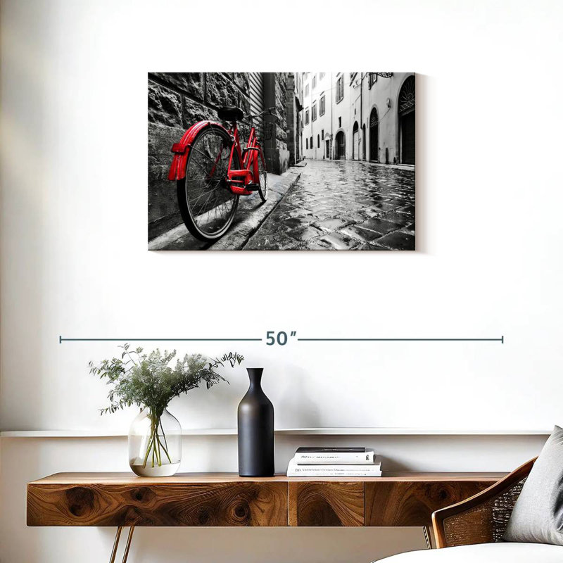 Mehar Red Bicycle Pop, 20" H x 30" W