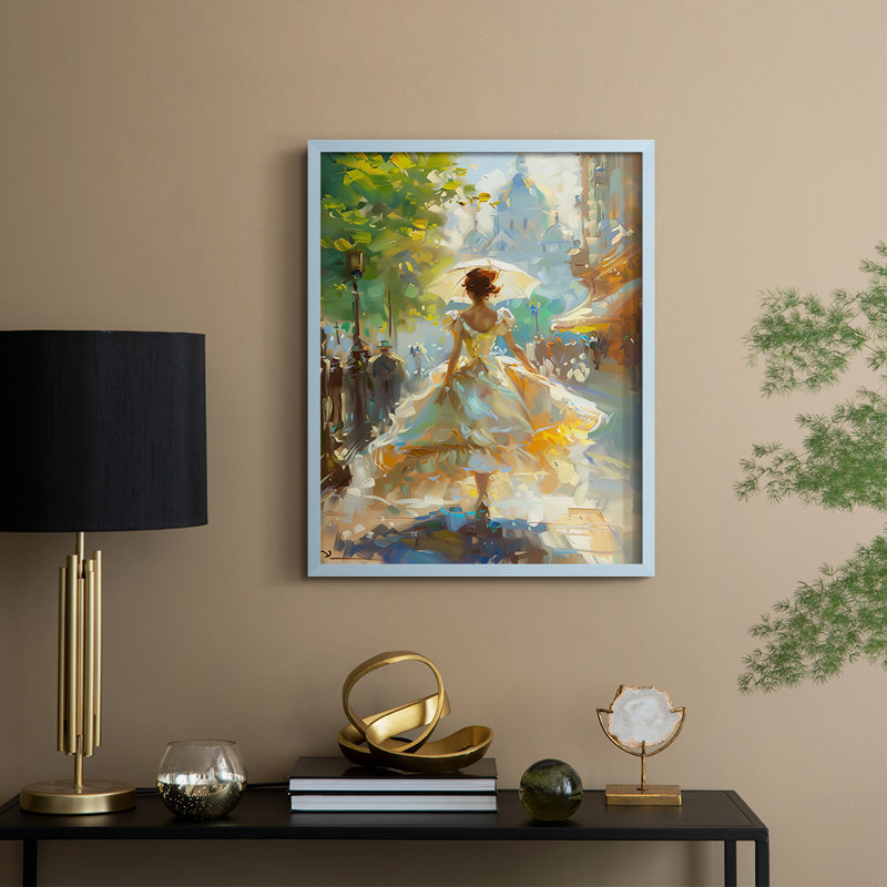«WOMEN Series DCCLxxIV», reproduction encadrée - bois massif, H 30 po x l 24 po, Bleu