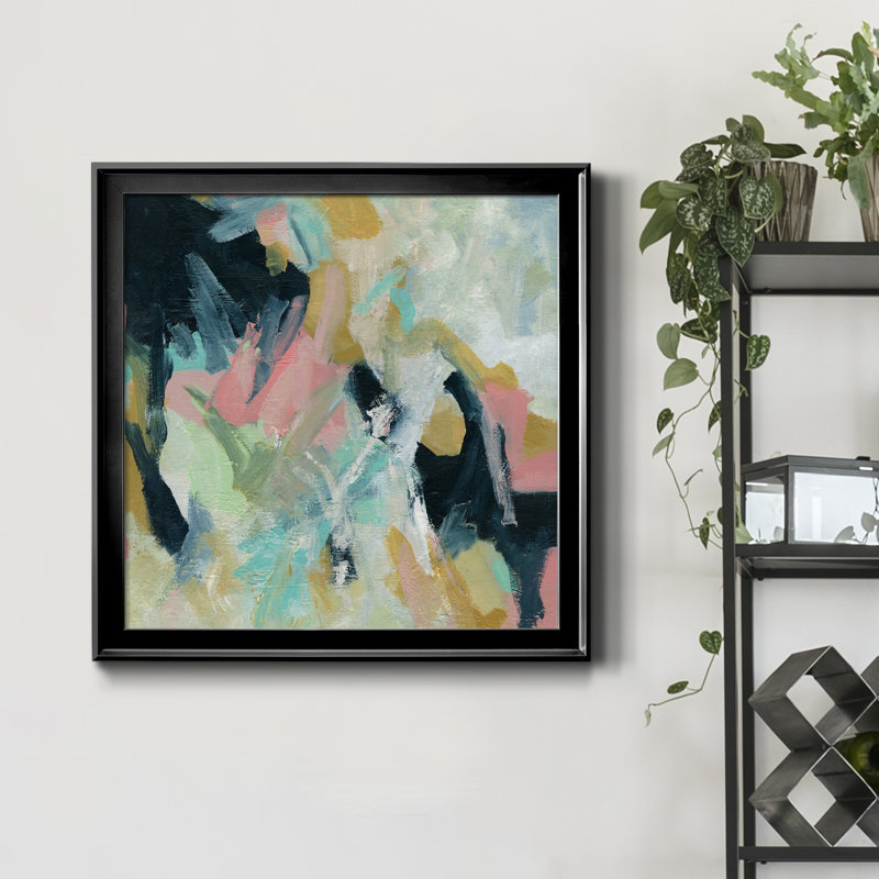 Vitalité - Peinture sur toile encadrée, H 30,5 po x l 30,5 po x P 1,5 po, Cadre noir