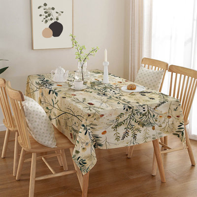 Eloane Premium Tablecloth (55 x 87 inches), 50% Cotton / 50% Polyester, Machine Washable & Ironable | Durable, Tumble Dryer Safe, Elegant Design for Dining Room & Special Occasions, Versatile & Easy Care