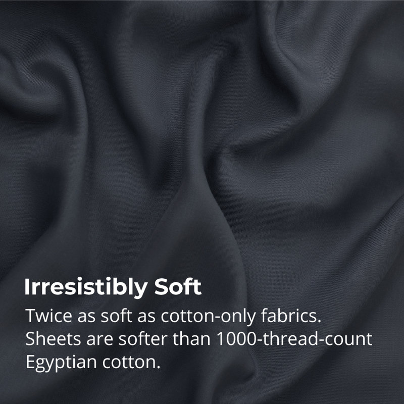 Cariloha Aloha Soft 4-Piece Sheet Set | Viscose Material | Allergy Resistant, Thermal-Regulating & Extra Soft, Cape Blue