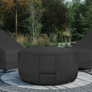 Round Patio Fire Pit Cover,Waterproof,Heavy Duty,Fade Resistant,Black