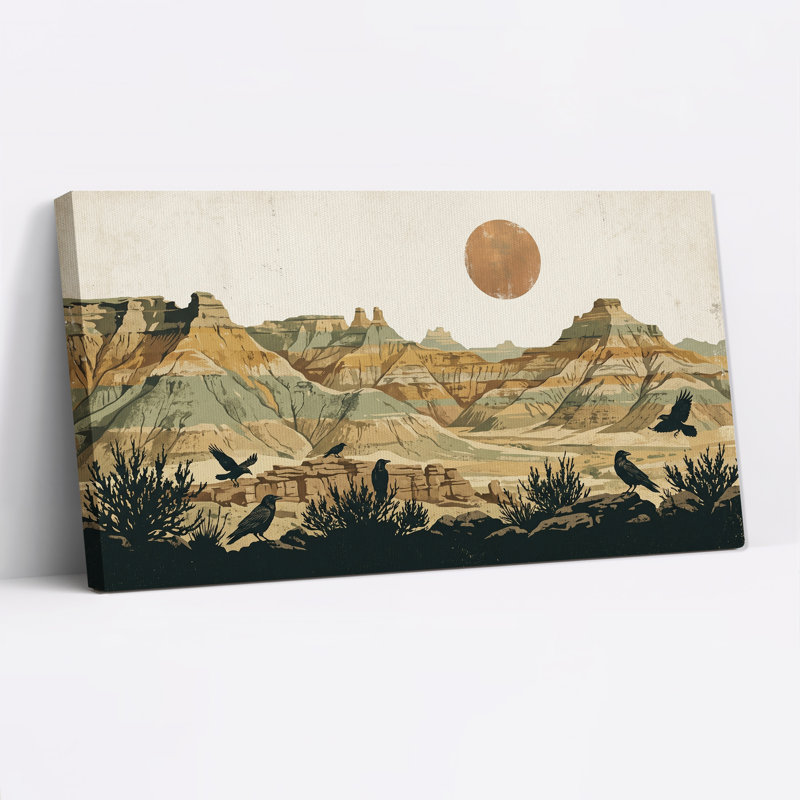 «Earth Tone Canyon Landscape», reproduction d'art sur toile, L 58 po x H 28 po