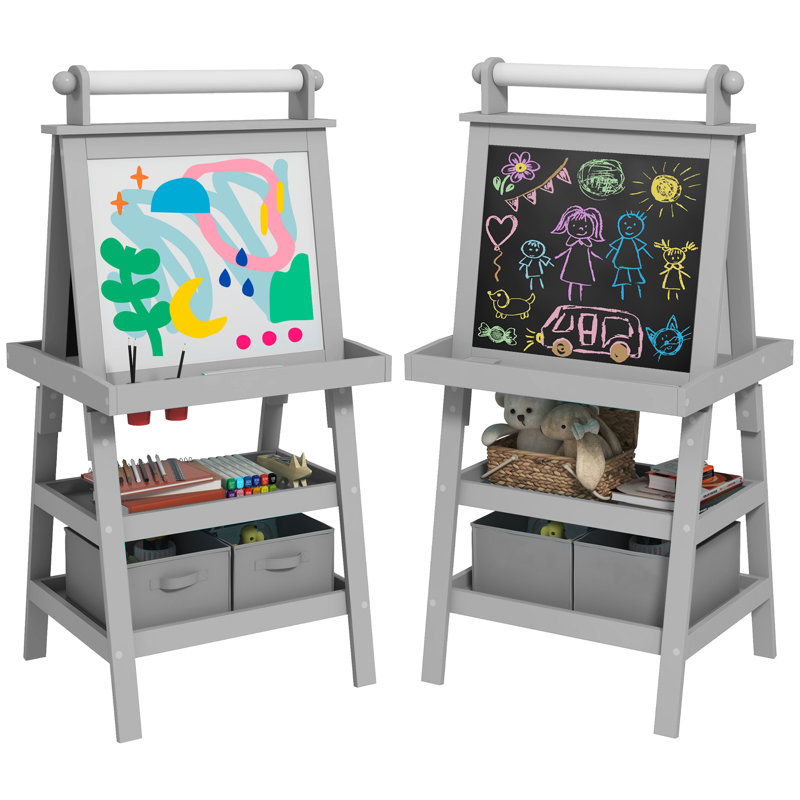 Laub Isabelle & Max Adjustable Manufactured Wood Board Easel, Grey