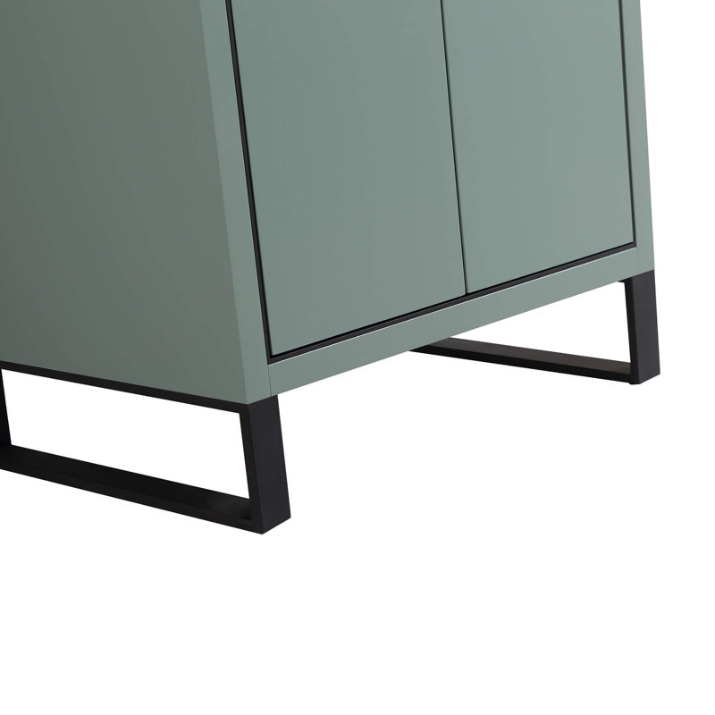 24'' Single Bathroom Vanity Set, Matte Black, Mint Green