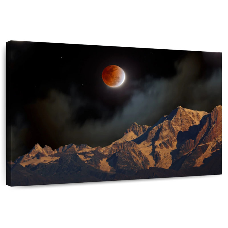 Éclipse lunaire de l'Himalaya, H 16 po x l 24 po