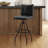 Estuardo 29.92" Upholstered Top Grain Genuine Leather Swivel Counter & Bar Stool-295039476