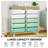 Metal Rolling Cart with Wheels,Rolling Storage Cart with 10 Large Drawers, Utility Cart with Wooden TableTop-114476412