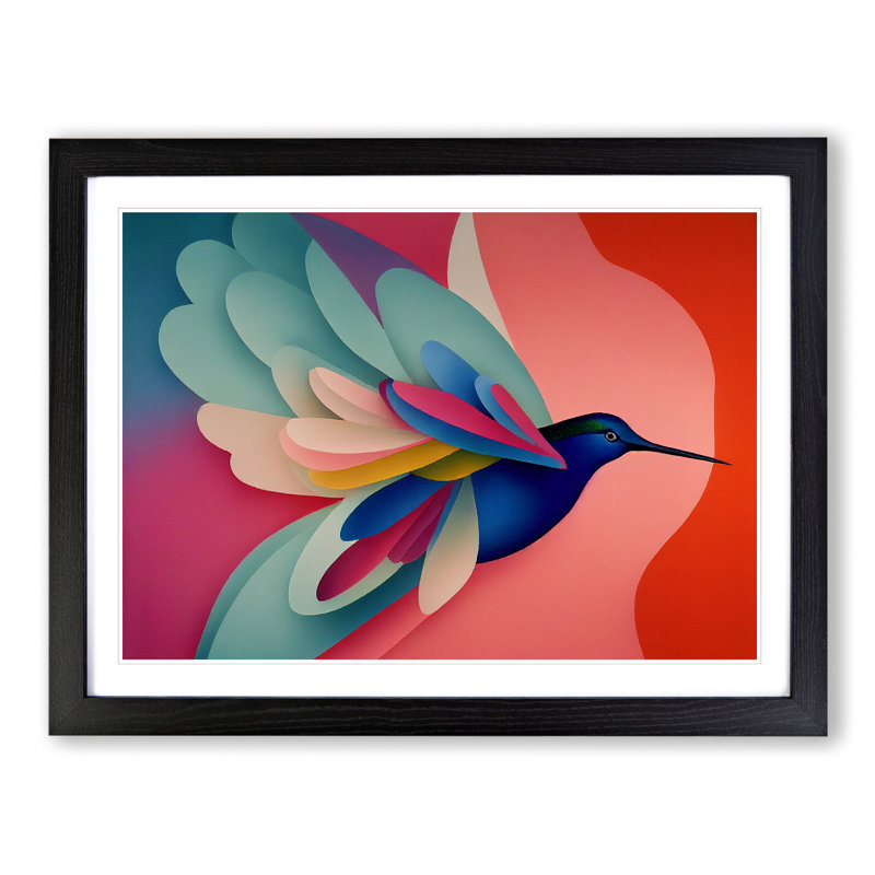 Special Abstract Hummingbird - Framed Print, Black, 25cm H x 34cm W x 2cm D