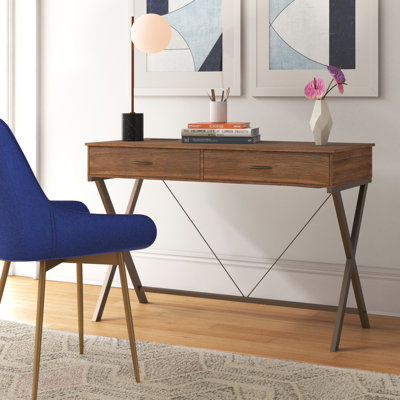 Biggs Steel Writing Desk with Built-In Electrical Outlet