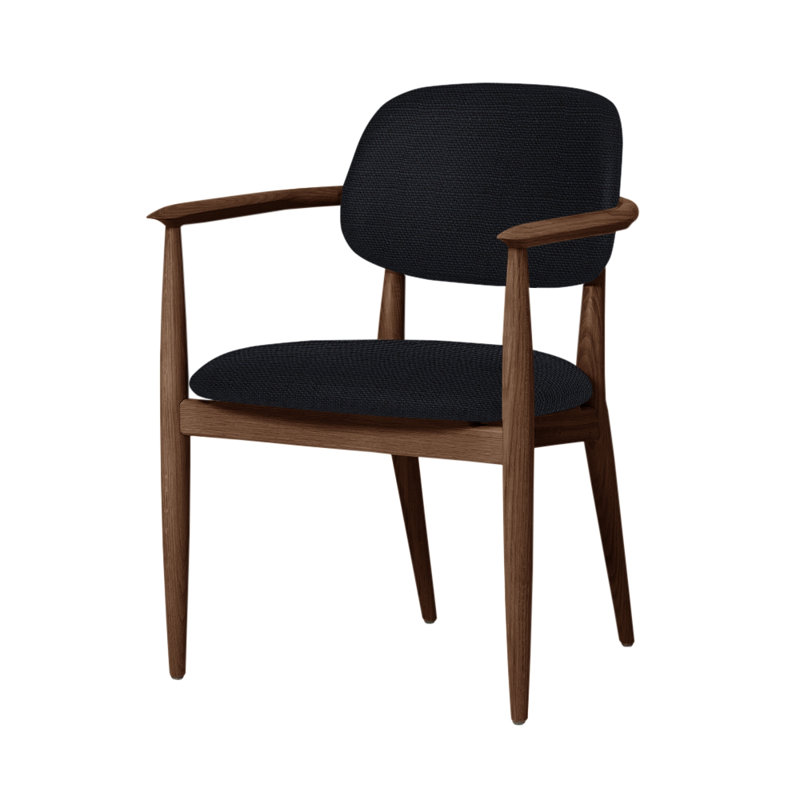 Slow Arm Chair, Natural Walnut, Steelcut Trio 124