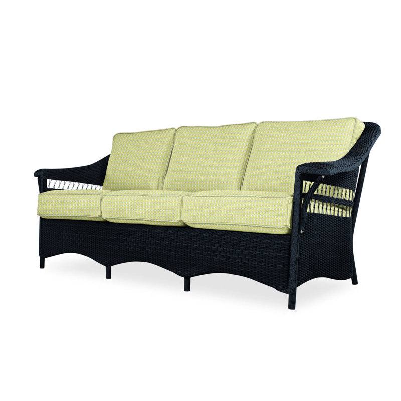 Nantucket Outdoor 3 - Seat Patio Sofa, Decorline Natural, Ebony