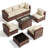 6 - Person Outdoor Wicker Patio Conversation Furniture Set With Fire Pit Table-1269352663