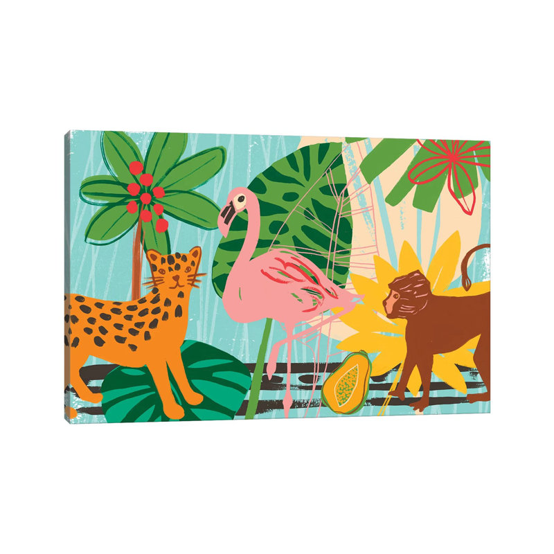 Collection graphique Jungle - impression, Toile tendue, Pas de tapis, H 40 po x l 60 po x 1,5 po