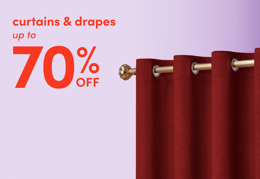 Curtains and drapes are up to 70% off.