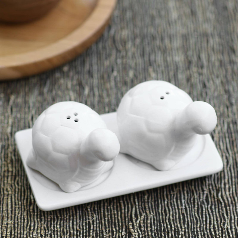 Ensemble salière et poivrière Kalup Tortoise Friends, Blanc