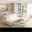 Canapé modulaire modulaire en U à 6 places modulaires de 6 po avec rangement et amp; Lit, chenille | Tissu | Standard