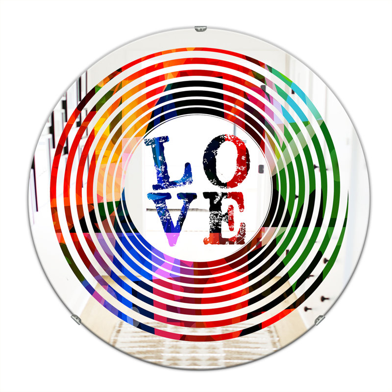 Miroir mural Love and Circles, H 31,5 po x l po