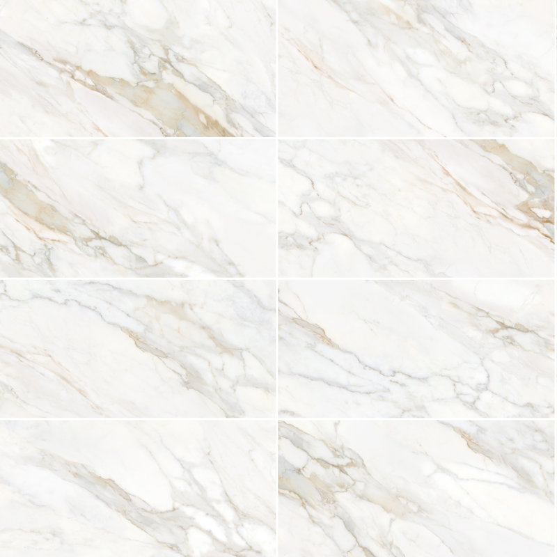 Mikano 24" x 48" Calacatta Gold Polished Porcelain Tile