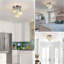 Plafonnier semi-encastré, plafonnier de cuisine à 3 lumières, plafonniers avec abat-jour en cristal transparent pour vestibule de salle de bain de chambre à coucher d'entrée de cuisine