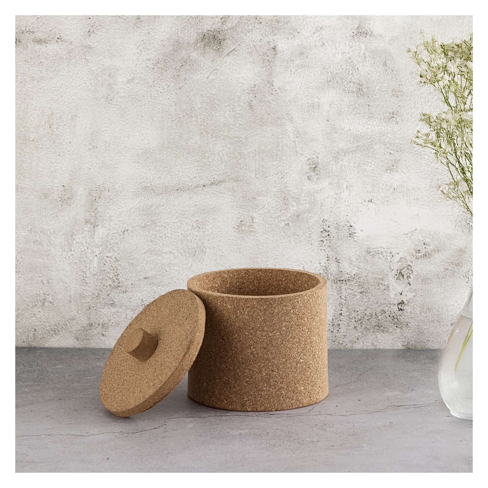 Round Cork Box Lg, 5.5" H x 5.5" W x 5.5" D