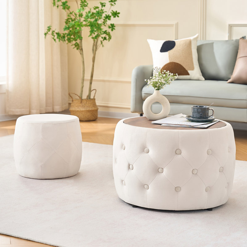 Repose-pieds Calista, Beige