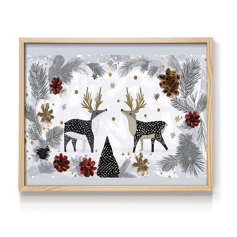 Chirstmas Art-CCLVI -Framed Print - Restickable, H 11 po x l 14 po, Naturel